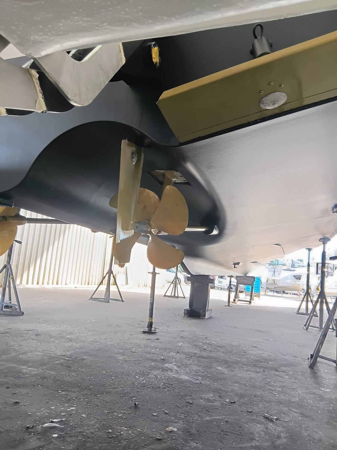 Swift Trawler stern and boarding platform after detailing